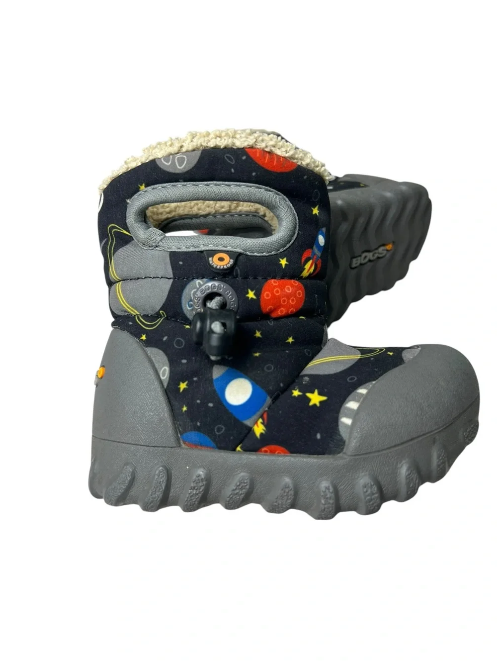 Bogs Infant Size 4 Sherpa Lined Space Print Winter Boots